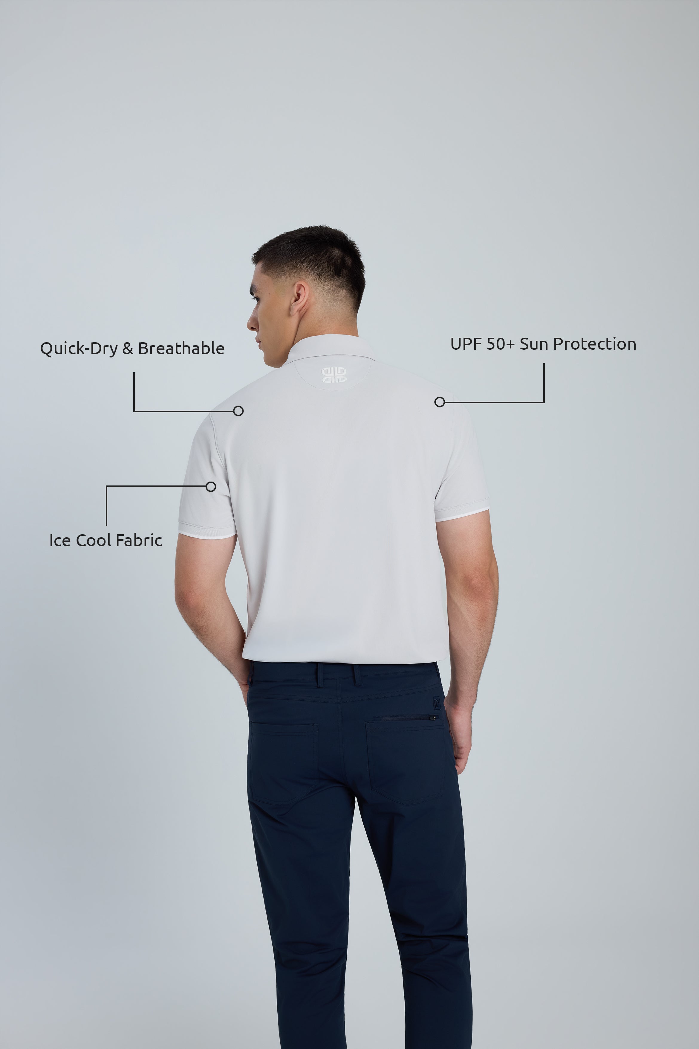 Monochrome Zipper Performance Men Polo