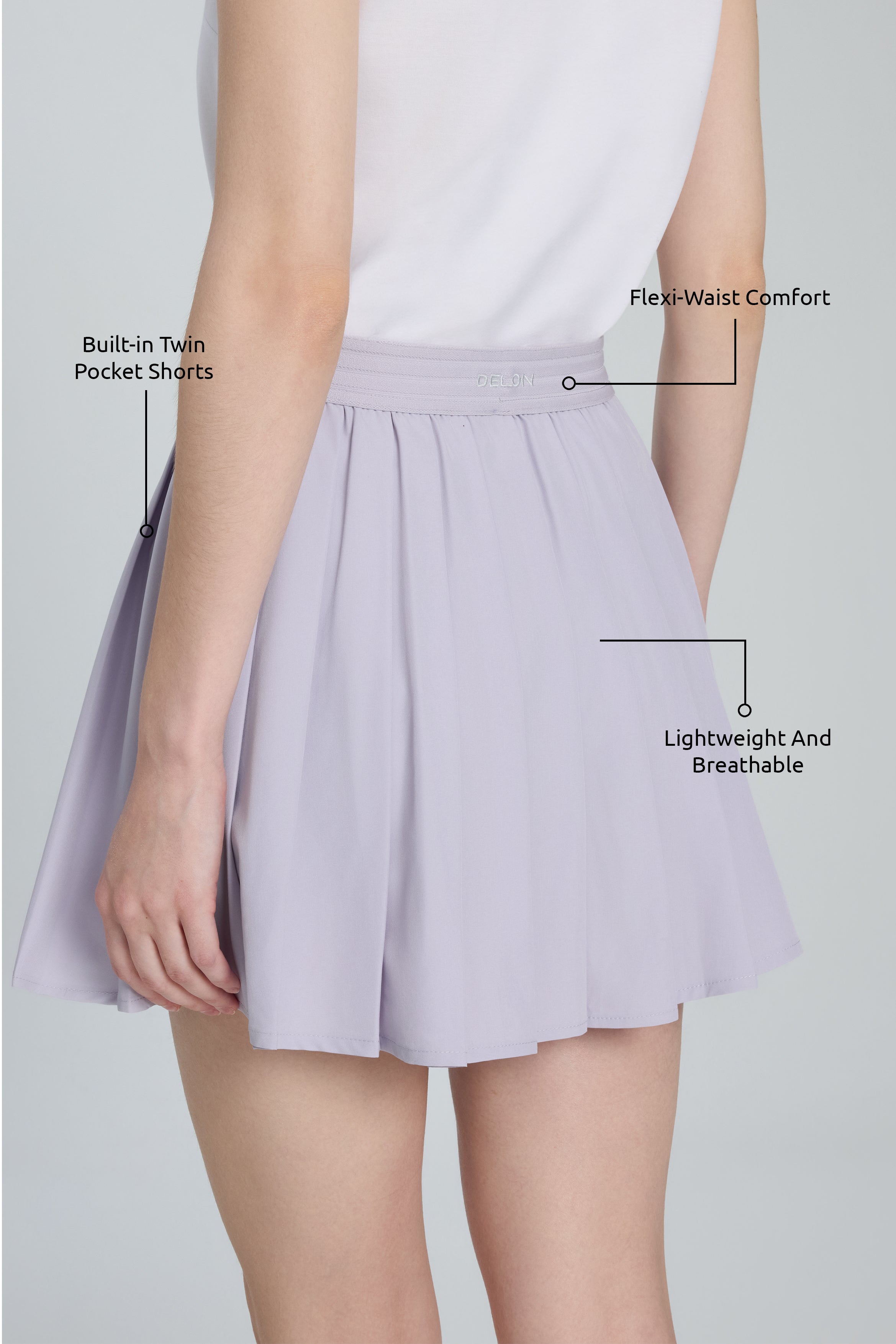 Women Cool Slate Pleated Skirt
