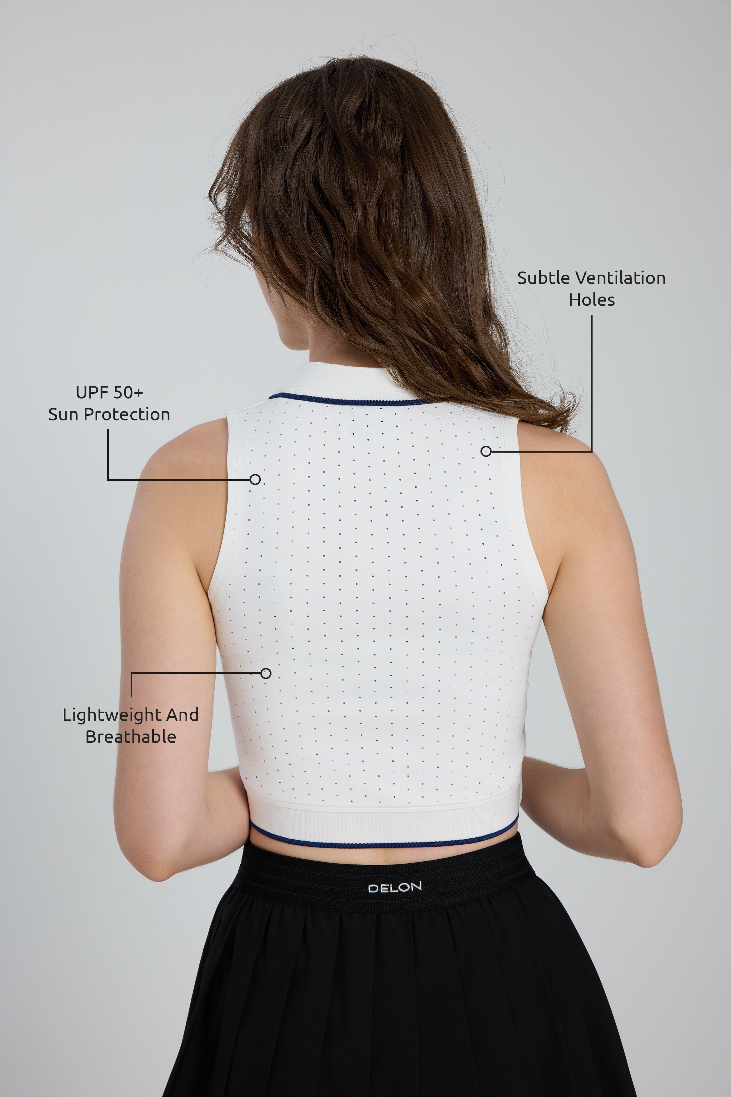 FlowVent Sleeveless Women Crop Polo